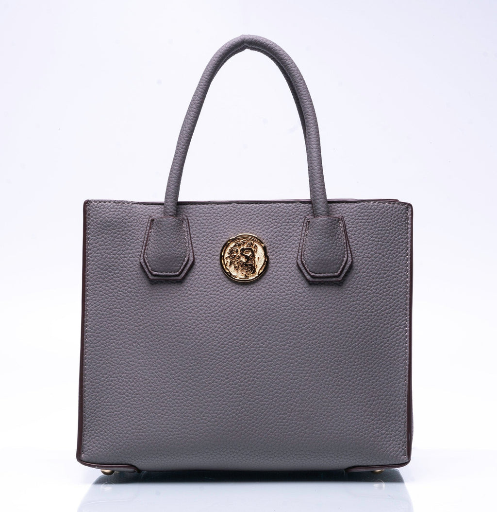 Vania Grey Pebbled Leather Handbag - ADONI MMVII NEW YORK