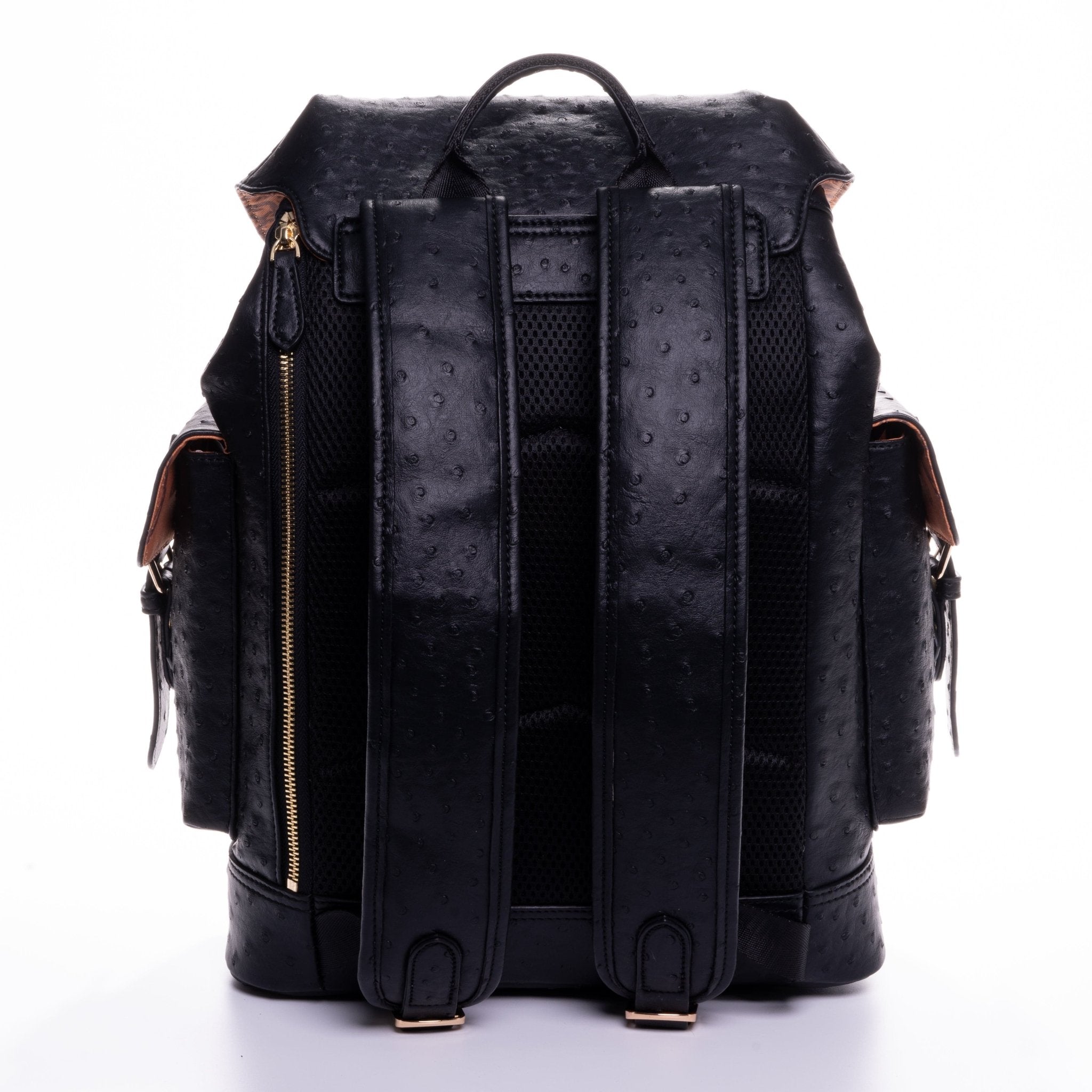 TH Monogram Embossed Backpack, BLACK