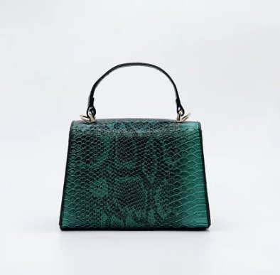 Adoni Mmvii New York Python Embossed Green Nano Handbag 