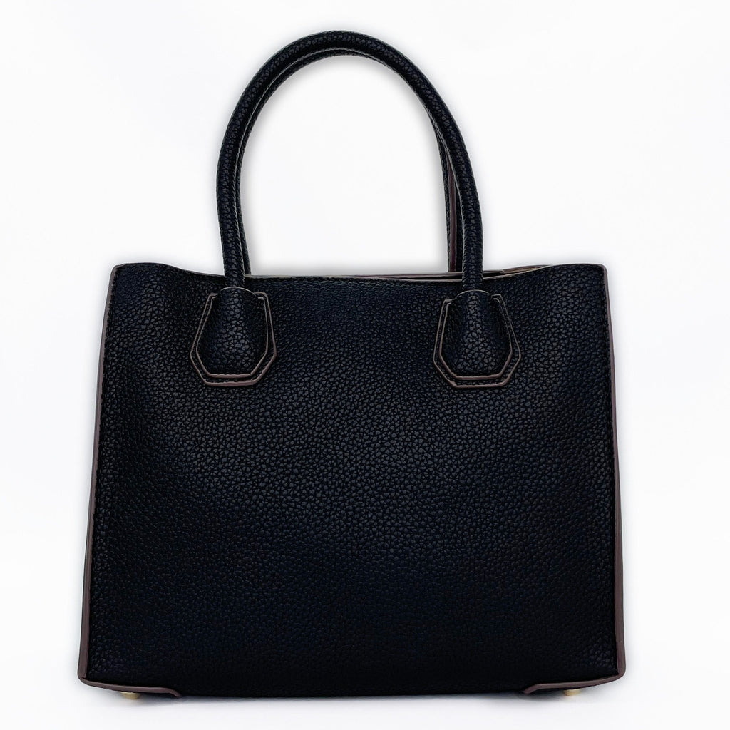 Vania Black Pebbled Leather Handbag - ADONI MMVII NEW YORK