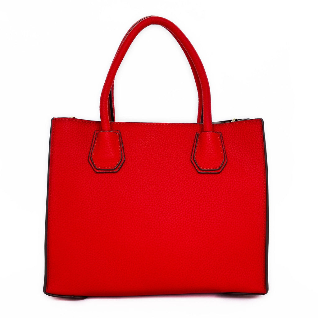 Vania Red Pebbled Leather Handbag - ADONI MMVII NEW YORK